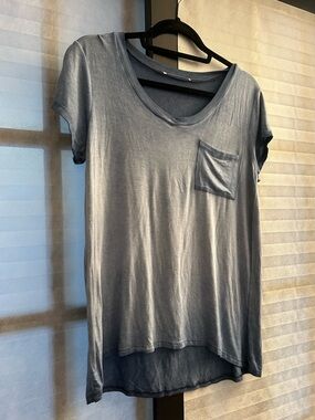 Source Unknown Slate Blue Short-Sleeve Pocket Tee - Women's Casual Top